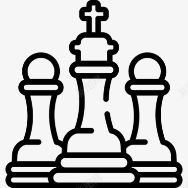 国际国际象棋业余爱好2线性图标图标