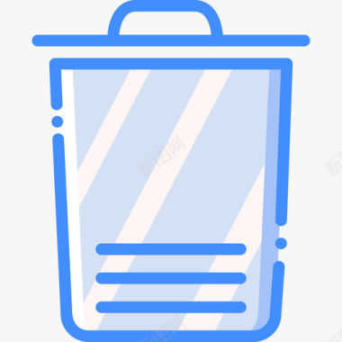 垃圾桶必需品14蓝色图标图标