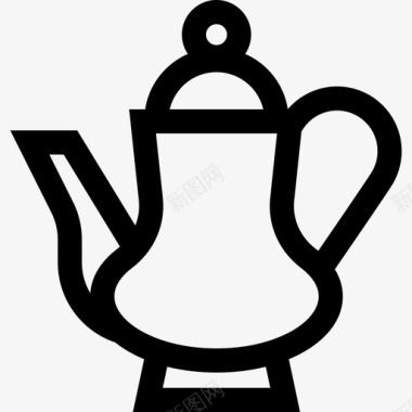 茶壶复古装饰10线性图标图标