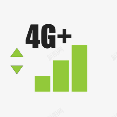 卡通数据连接3路信号4g连接图标图标