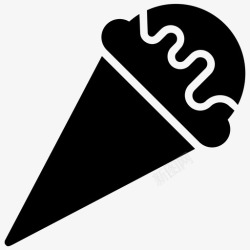 甜角冰淇淋蛋卷玉米角冰淇淋图标高清图片