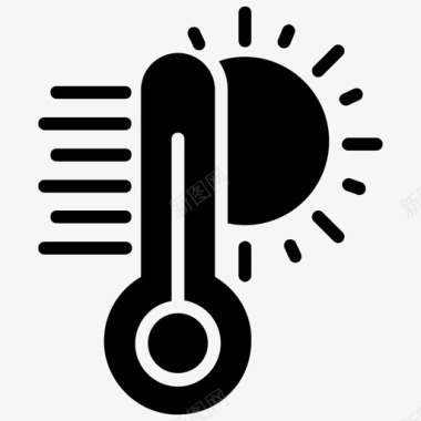 保健和医疗温度计数字温度计发热刻度图标图标