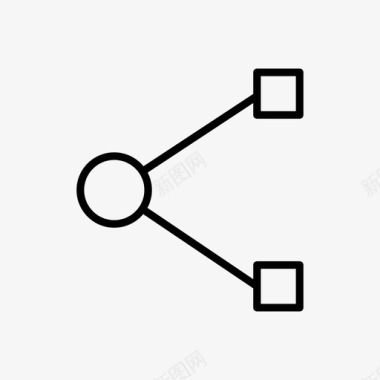 简单的树叶连接器连接网络图标图标