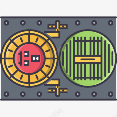 彩色木纹金库货币25彩色图标图标