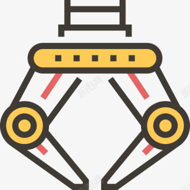 玩机器人工业机器人工厂元素黄影图标图标