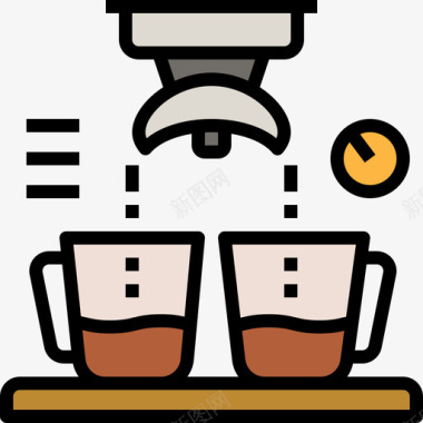 爱尔兰咖啡4咖啡机咖啡4线性颜色图标图标