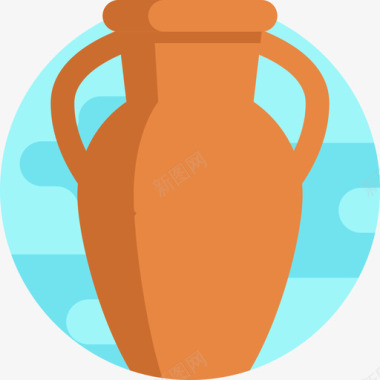 紫色的花瓶花瓶古希腊15扁平图标图标