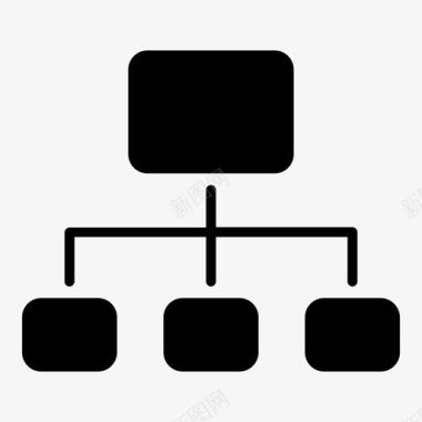 黑色信息图表流程图层次结构关系图标图标