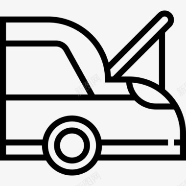 汽车后备箱汽车配件直线型图标图标