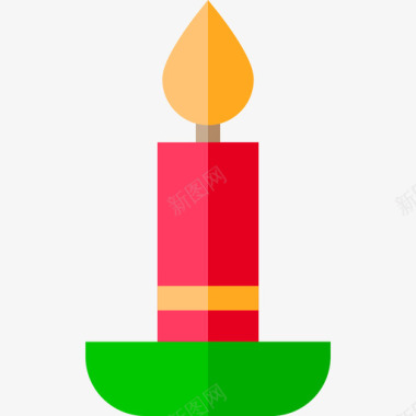 蜡烛圣诞装饰品2扁平图标图标