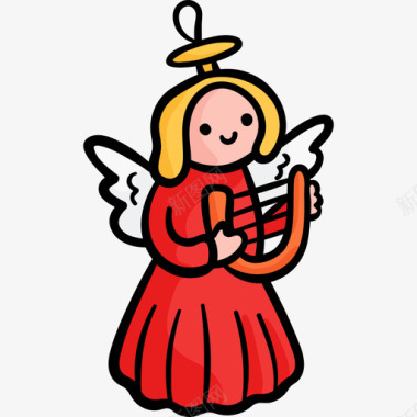天使天使圣诞83彩色图标图标