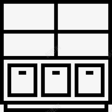 空货架货架家具45线性图标图标