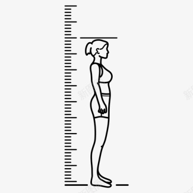 测量女性身高表身高表测量图标图标