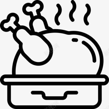 烤鸡美食直系图标图标