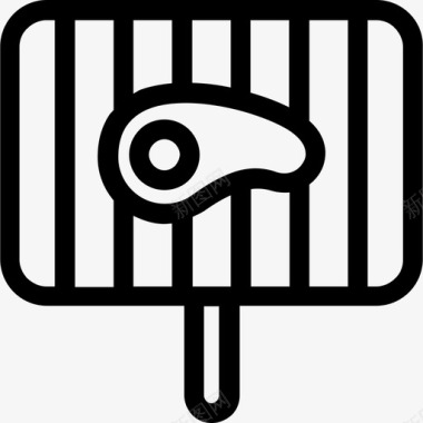 麻辣烧烤烧烤烧烤架2个直列式图标图标