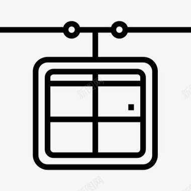冬季事物缆车冬季20直线图标图标