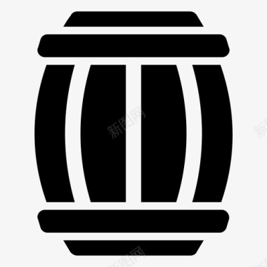红酒木桶酒桶葡萄酒桶橡木桶图标图标
