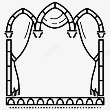 哥特式拱门立柱图标图标