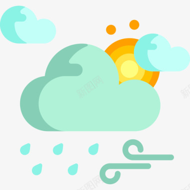 雨雨74号天气平坦图标图标