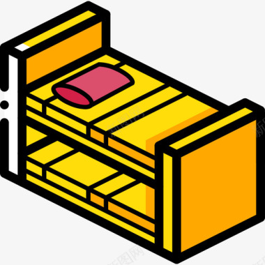 双层床家具38黄色图标图标