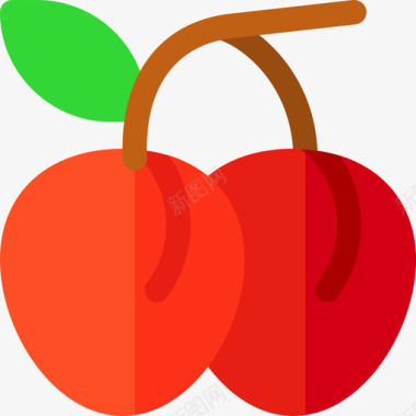 3d李子水果和蔬菜3平的图标图标