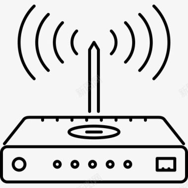 帆船线性路由器电子23线性图标图标