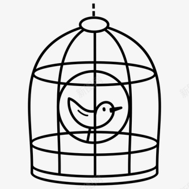 宠物护理配件鸟笼子图标图标