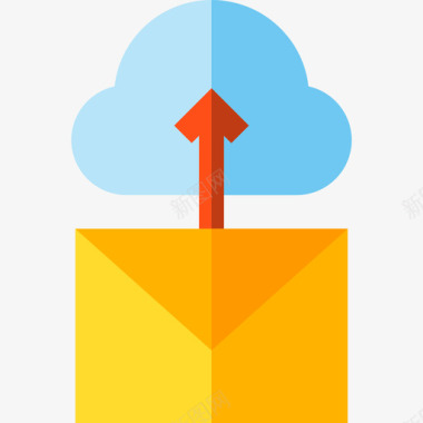 邮件标志电子邮件数据库和服务器2扁平图标图标