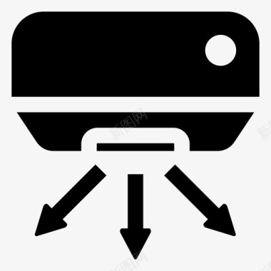 空调熊猫分体式空调空调机组空调图标图标