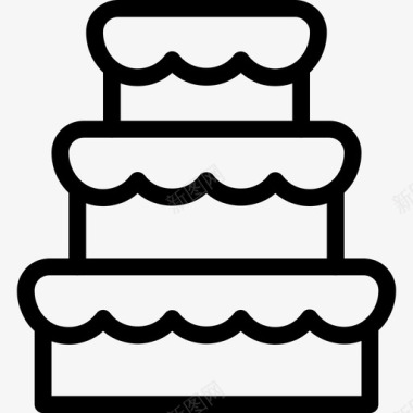 装饰婚礼蛋糕庆祝软糖图标图标