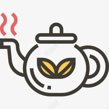 茶壶spa元素2黄色阴影图标图标