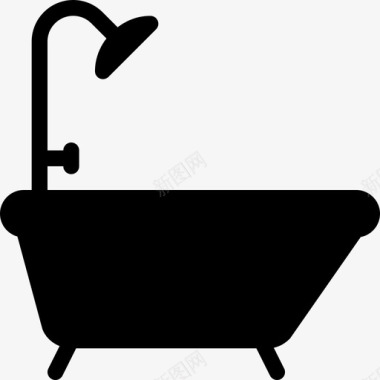 浴缸室内家具填充物图标图标