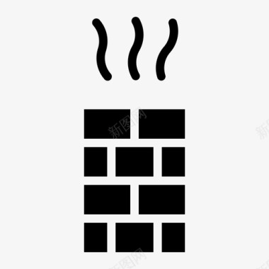 一堆砖烟囱砖烟图标图标