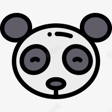 中国素材熊猫中国10线性颜色图标图标