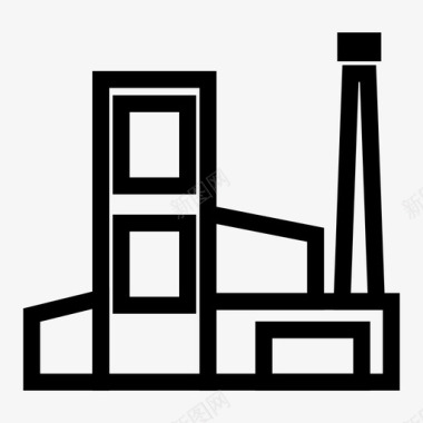 中国制造业工厂建筑工业图标图标