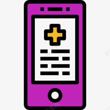 卫生保健和医疗智能手机医院医疗保健线性颜色图标图标