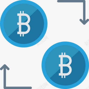 交易所比特币区块链加密货币扁平图标图标