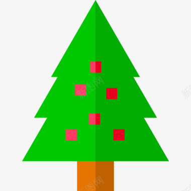 圣诞树圣诞树圣诞饰品2扁平图标图标
