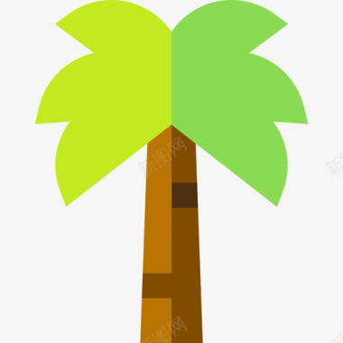 棕榈树夏威夷5平坦图标图标