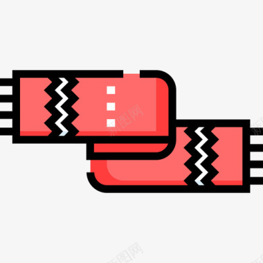白围巾围巾圣诞68线性颜色图标图标
