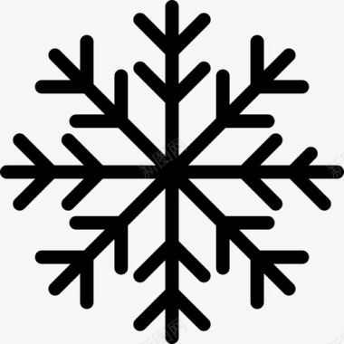 雪花雪花冬季自然2线性颜色图标图标