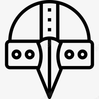 头盔奇幻维京人游戏2直线型图标图标