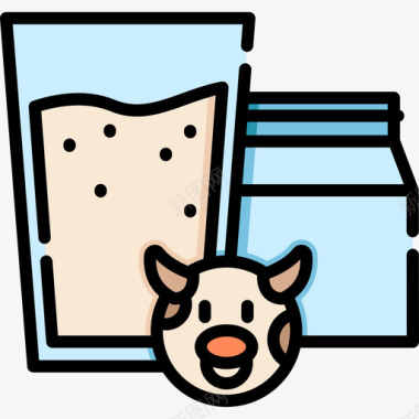 牛奶早餐原色图标图标