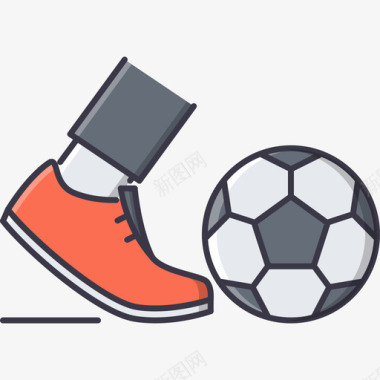 足球运动器材5彩色图标图标