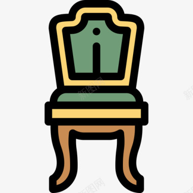 线性装饰椅子复古装饰14线性颜色图标图标