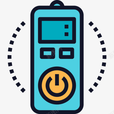 遥控图标遥控器机器人17线性颜色图标图标