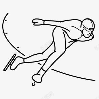 趣味运动会跑道速度滑冰者滑冰者奥林匹克运动会图标图标