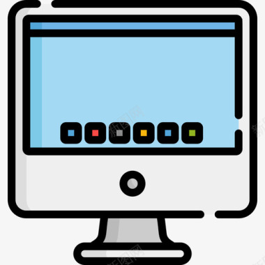 颜色颜料Imacmac设备2线性颜色图标图标