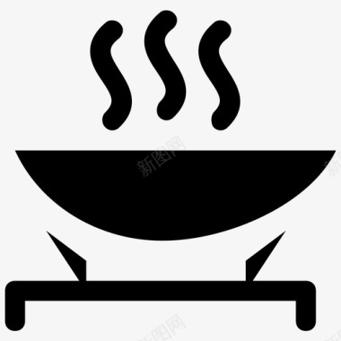 炒锅厨具厨具雕刻图标图标