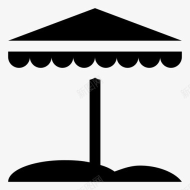 遮阳伞遮阳游乐园沙滩伞图标图标